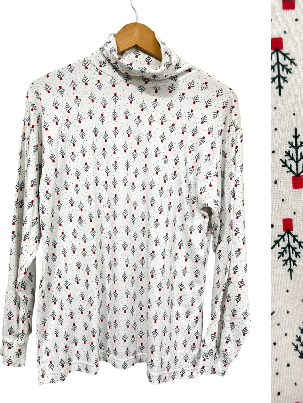Vintage Northern Reflections Long Sleeve Turtleneck Top with Tree Print
